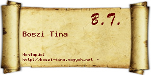 Boszi Tina névjegykártya